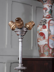 French Silverplated Floor Lamp
