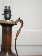 A Pair of Twin Handled Copper Vase Table Lamps