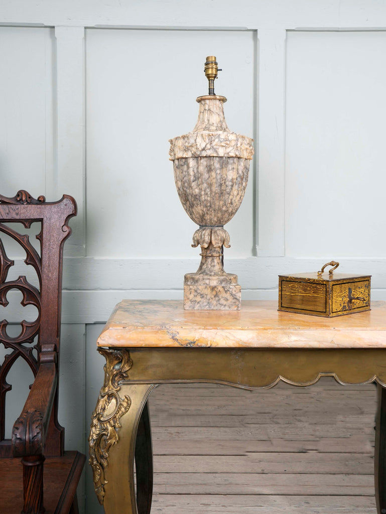A 19th Century Alabaster Lidded Urn Table Lamp