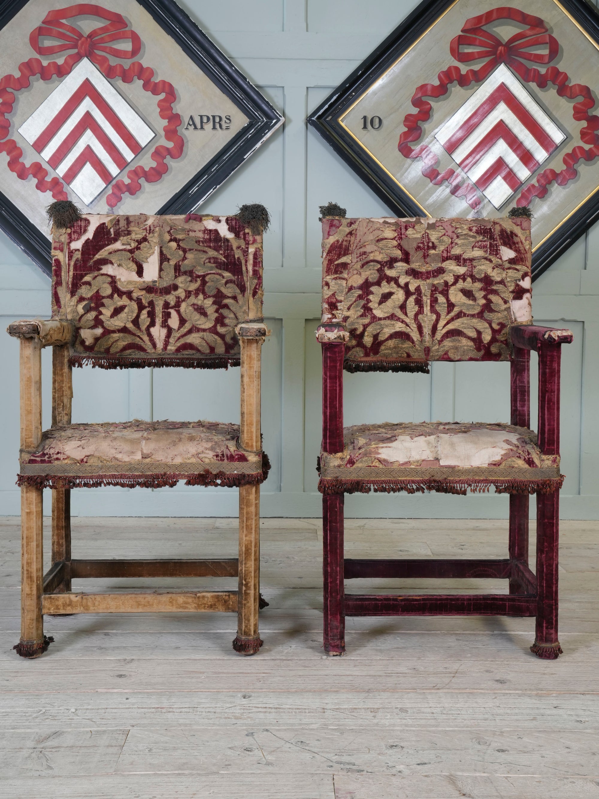 A Pair of Velvet Chairs in the manner of Lenygon & Sons