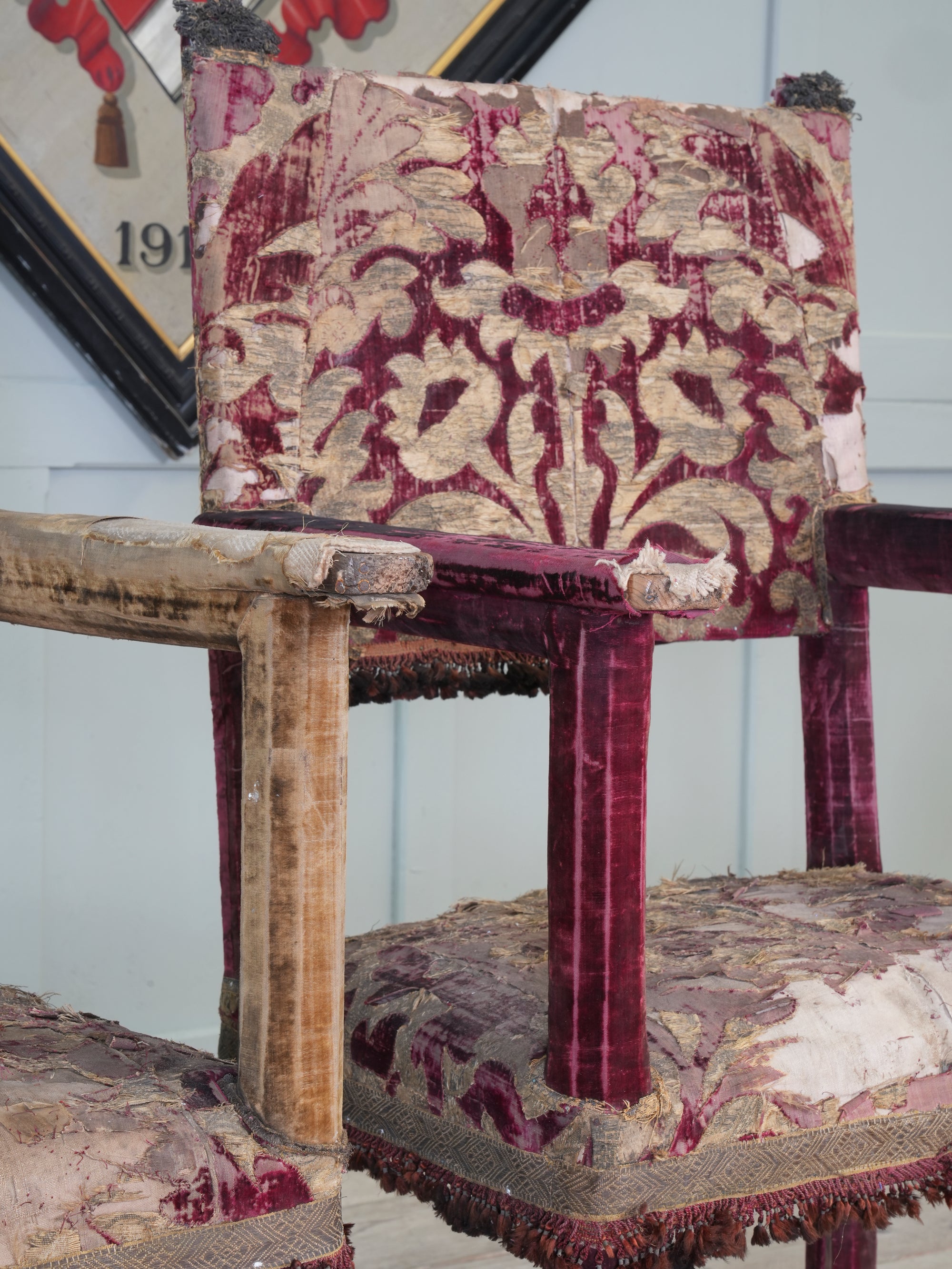 A Pair of Velvet Chairs in the manner of Lenygon & Sons