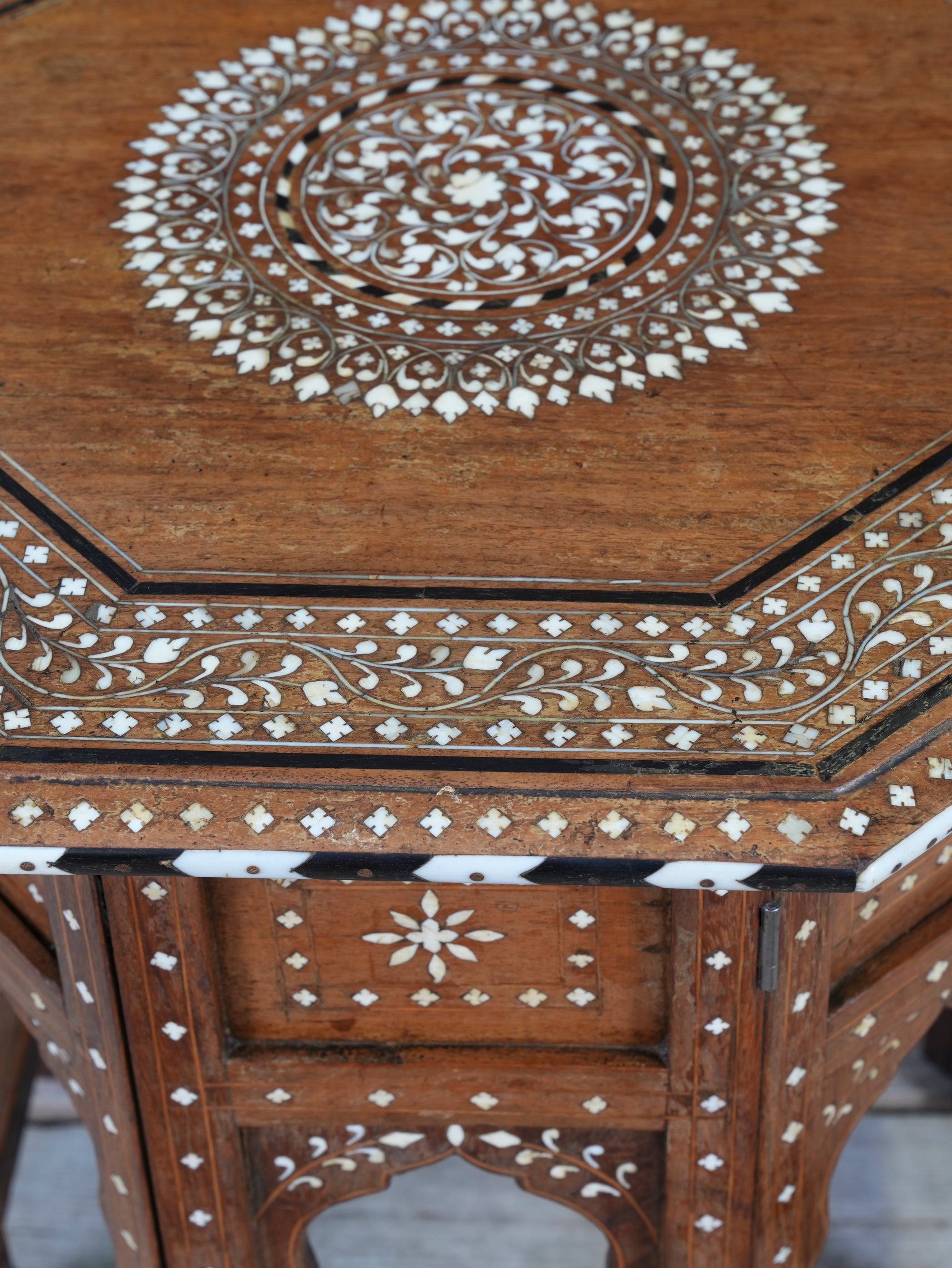 A Bone & Ebony Inlaid Hoshiarpur Table