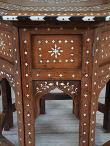 A Bone & Ebony Inlaid Hoshiarpur Table