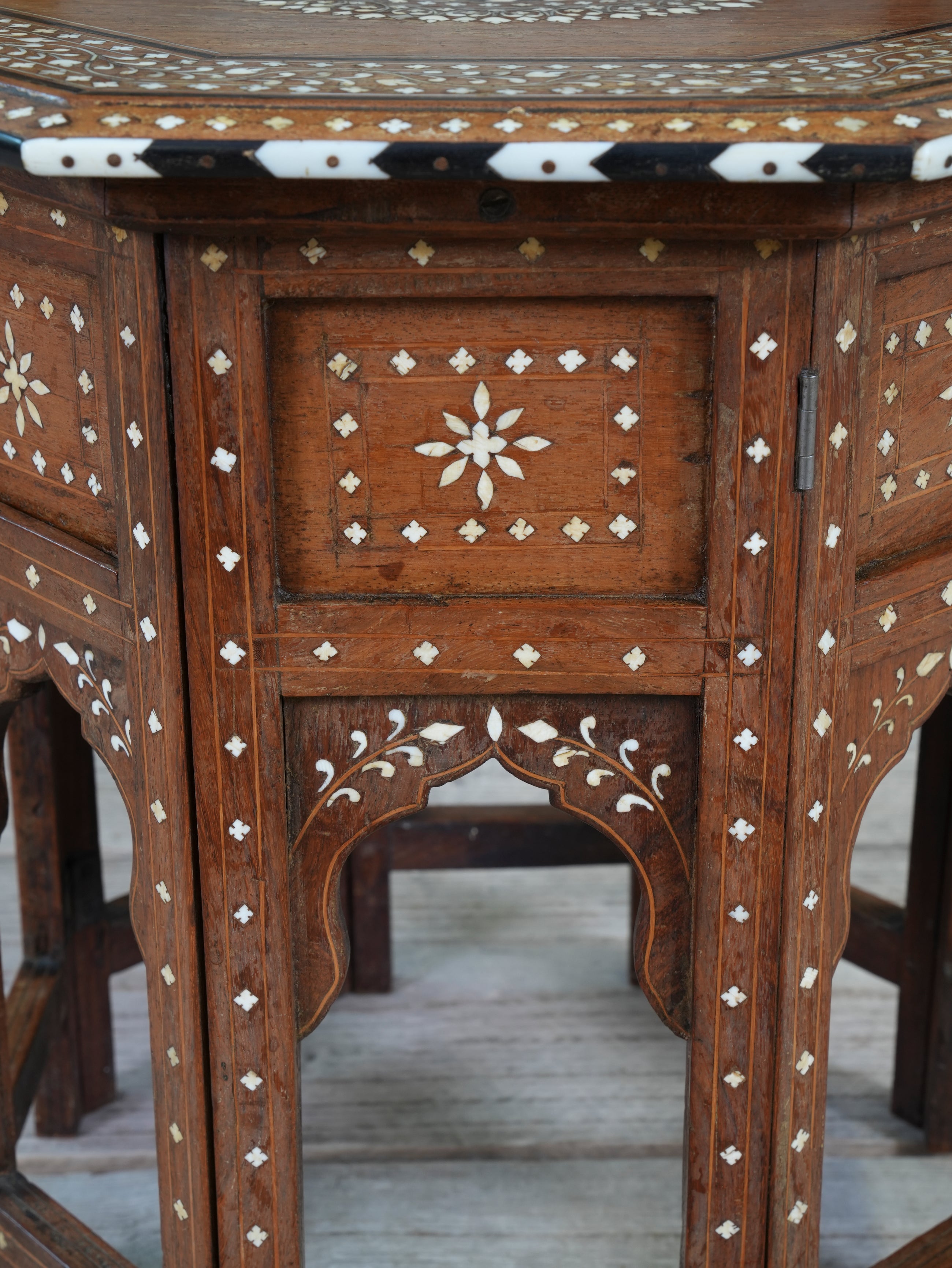 A Bone & Ebony Inlaid Hoshiarpur Table
