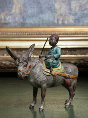 Austrian Cold Painted Bronze Boy & Donkey