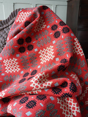 Deep Red Welsh Tapestry Blanket
