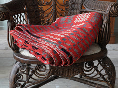 Deep Red Welsh Tapestry Blanket