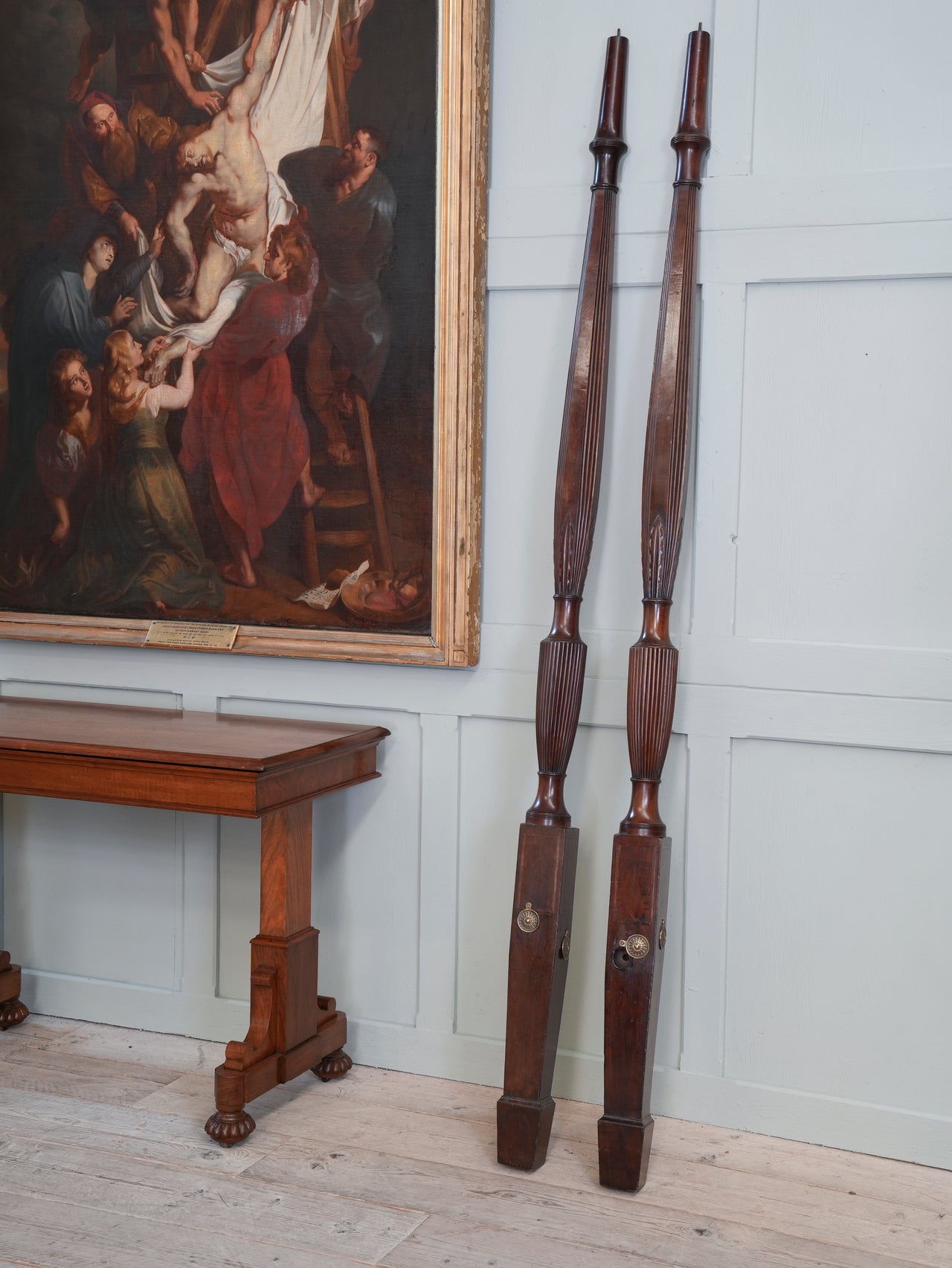 A Pair Of Late Regency Mahogany Bed Posts