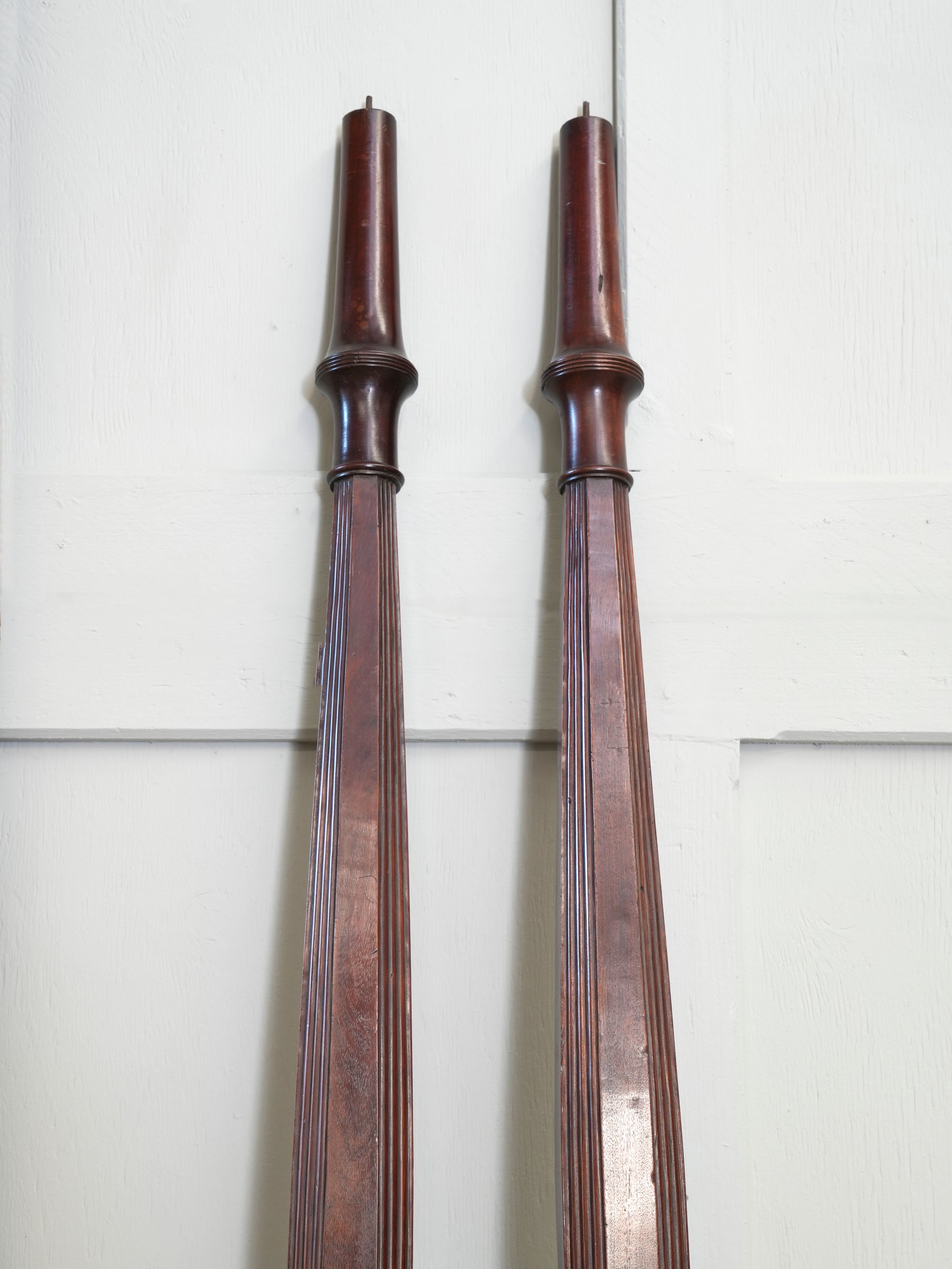 A Pair Of Late Regency Mahogany Bed Posts