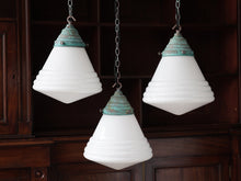 The Grace Opaline Glass Pendant Light in Verdigris