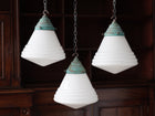 The Grace Opaline Glass Pendant Light in Verdigris