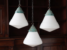 The Grace Opaline Glass Pendant Light in Verdigris