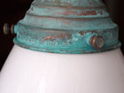 The Grace Opaline Glass Pendant Light in Verdigris