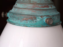 The Grace Opaline Glass Pendant Light in Verdigris