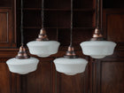 The Capel Bach Opaline Glass Pendant in Patinated Copper