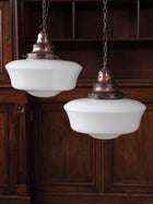 The Capel Bach Opaline Glass Pendant in Patinated Copper