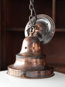 The Capel Bach Opaline Glass Pendant in Patinated Copper