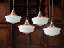 The Capel Mawr Opaline Glass Pendant in Polished Copper