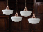 The Capel Bach Opaline Glass Pendant in Polished Copper