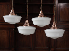 The Capel Bach Opaline Glass Pendant in Polished Copper