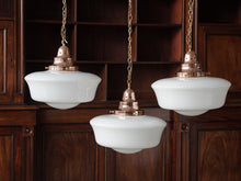 The Capel Bach Opaline Glass Pendant in Polished Copper