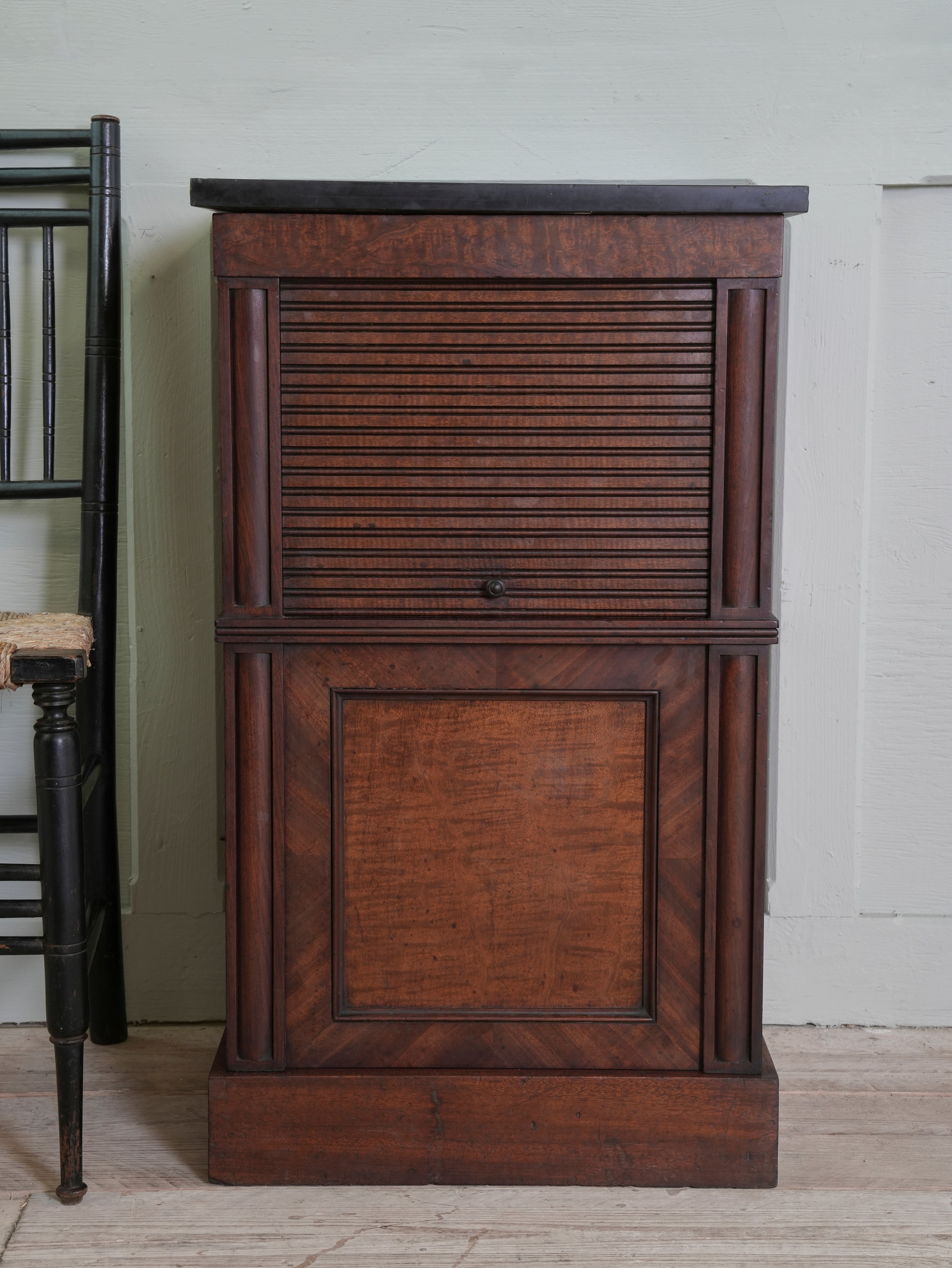 A Regency Mahogany Tambour Fronted Cabinet