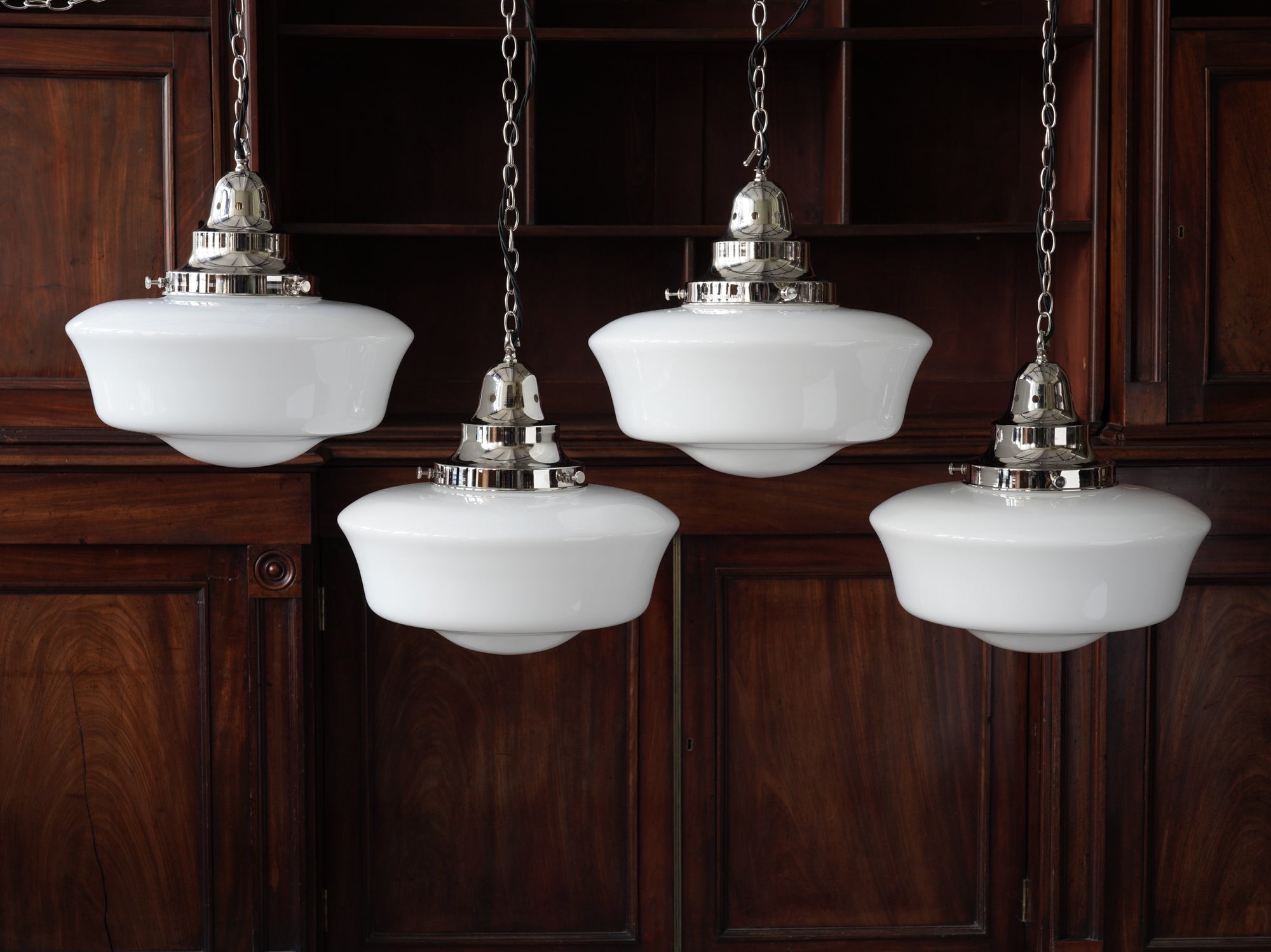 The Capel Bach Opaline Glass Pendant in Nickel