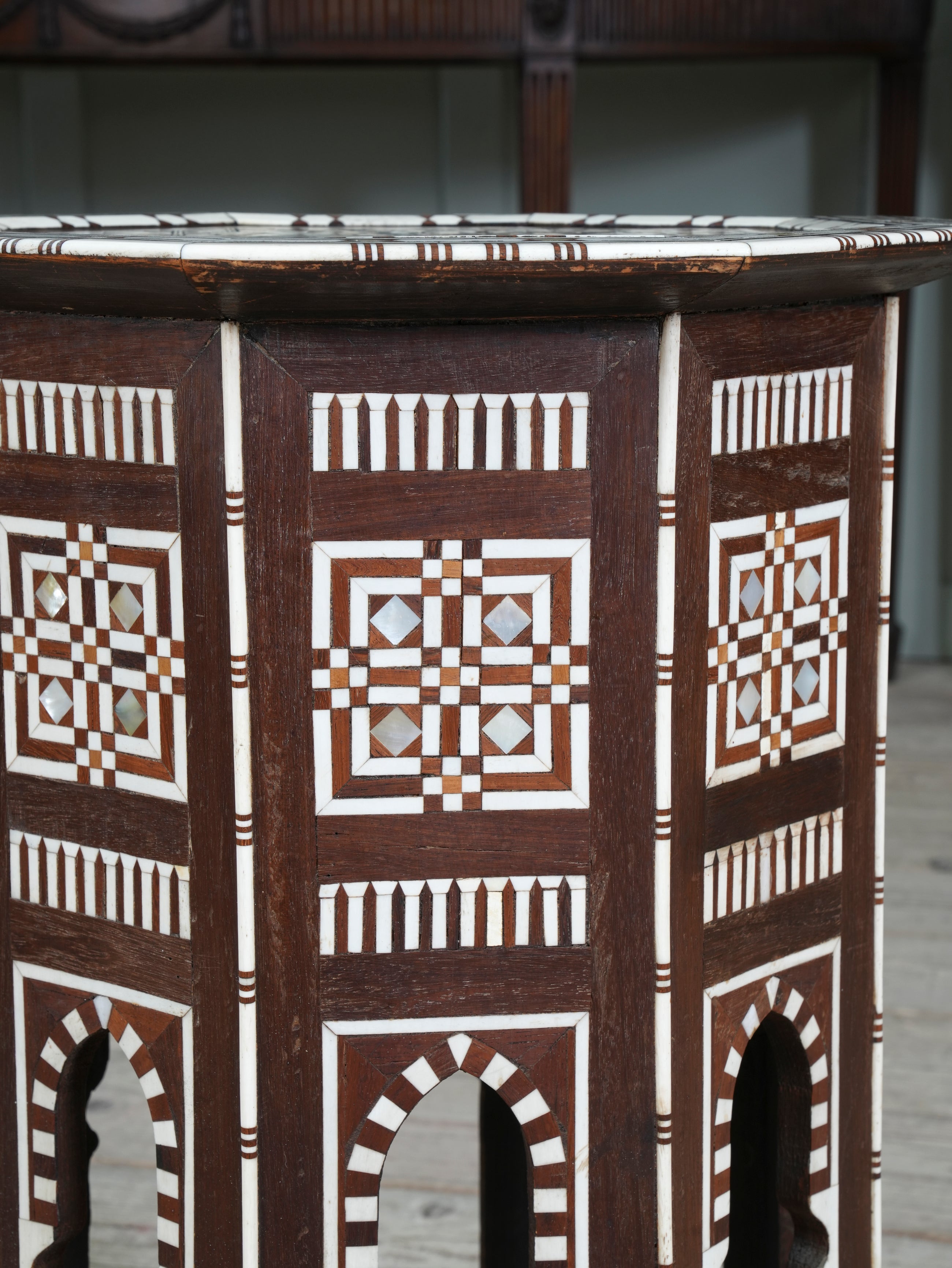 A Moorish Mother of Pearl Inlaid Occasional Table