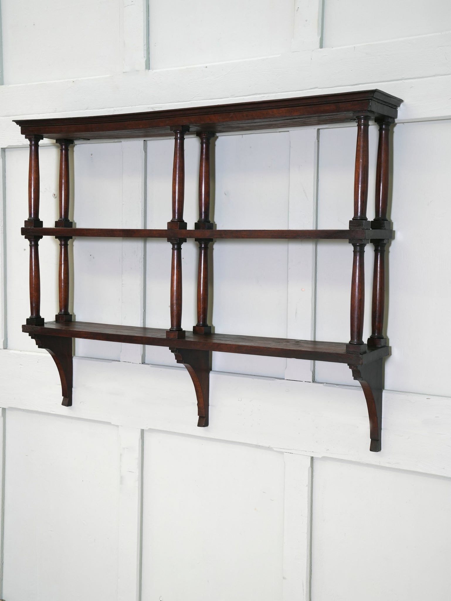 Mahogany Hanging Shelves Drew Pritchard Ltd
