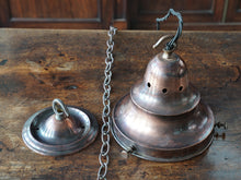 The Capel Bach Opaline Glass Pendant in Patinated Copper