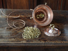 The Capel Mawr Opaline Glass Pendant in Polished Copper