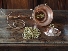 The Capel Mawr Opaline Glass Pendant in Polished Copper