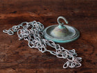 The Capel Mawr Opaline Glass Pendant in Verdigris
