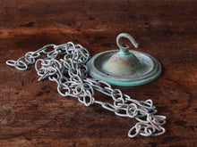 The Capel Mawr Opaline Glass Pendant in Verdigris