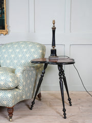 An Ebonised Timber Table Lamp