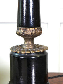 An Ebonised Timber Table Lamp
