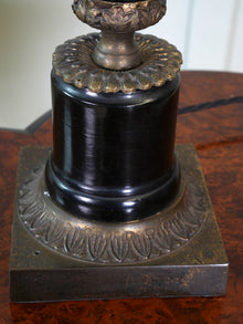 An Ebonised Timber Table Lamp
