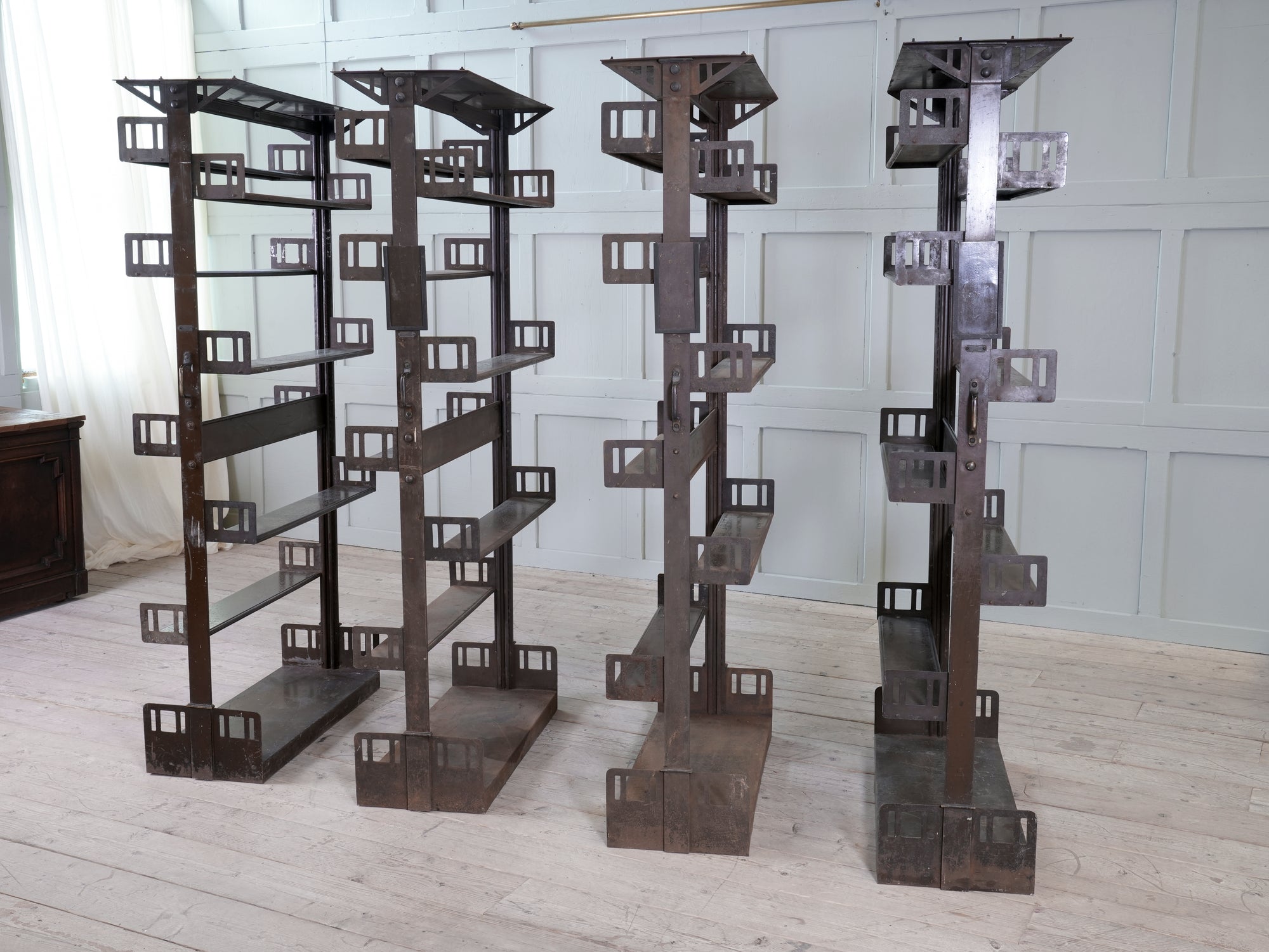 Four Steel James Gibbons Library Racking Systems