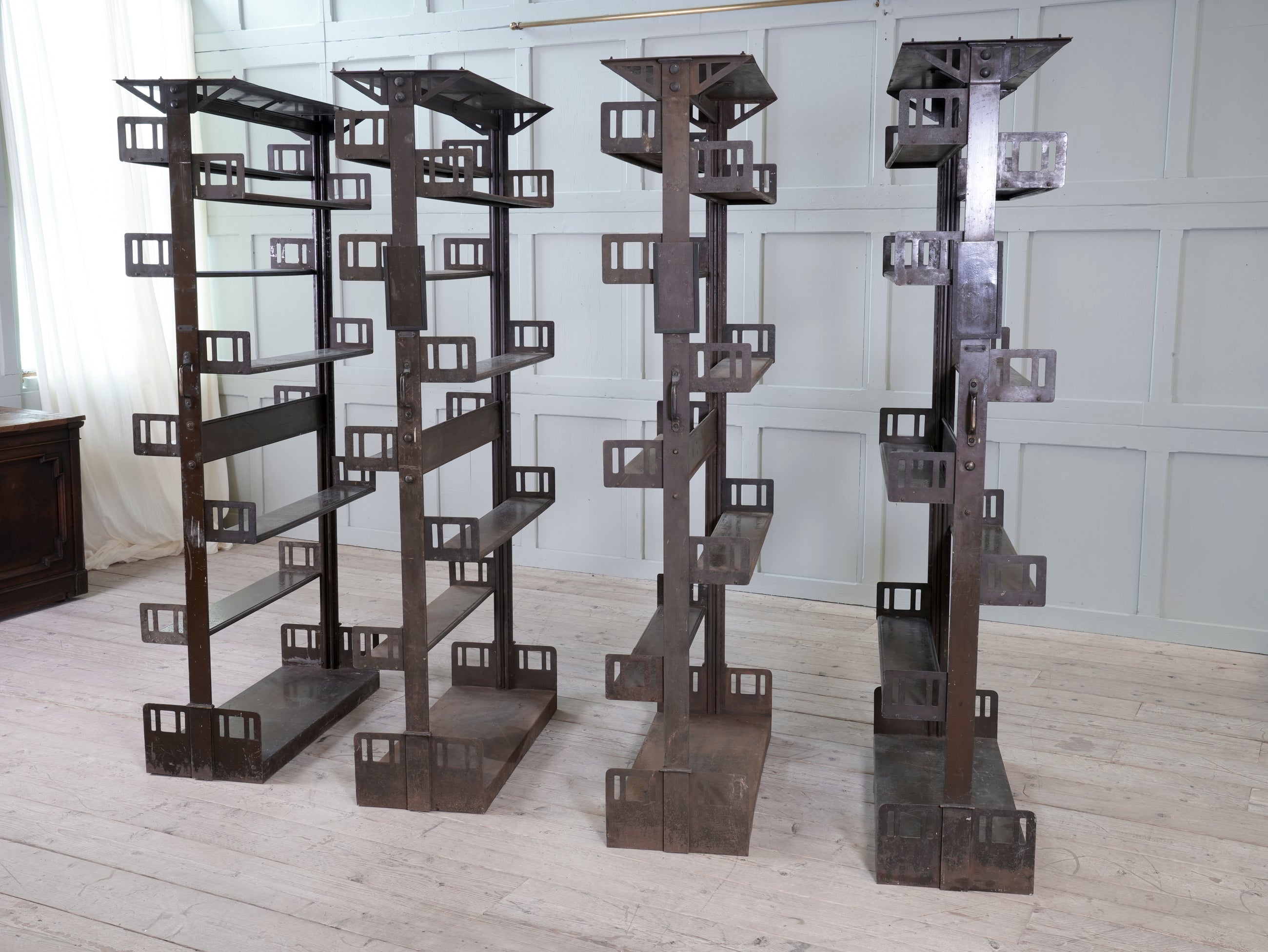 Four Steel James Gibbons Library Racking Systems