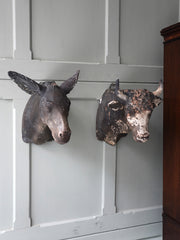 Stoneware Donkey & Bull Butchers Shop Display Masks