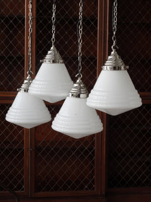 The Grace Opaline Pendant Light in Nickel