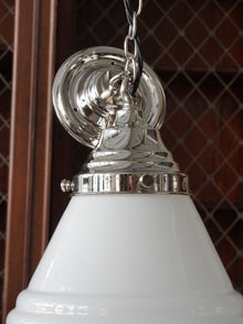 The Grace Opaline Pendant Light in Nickel