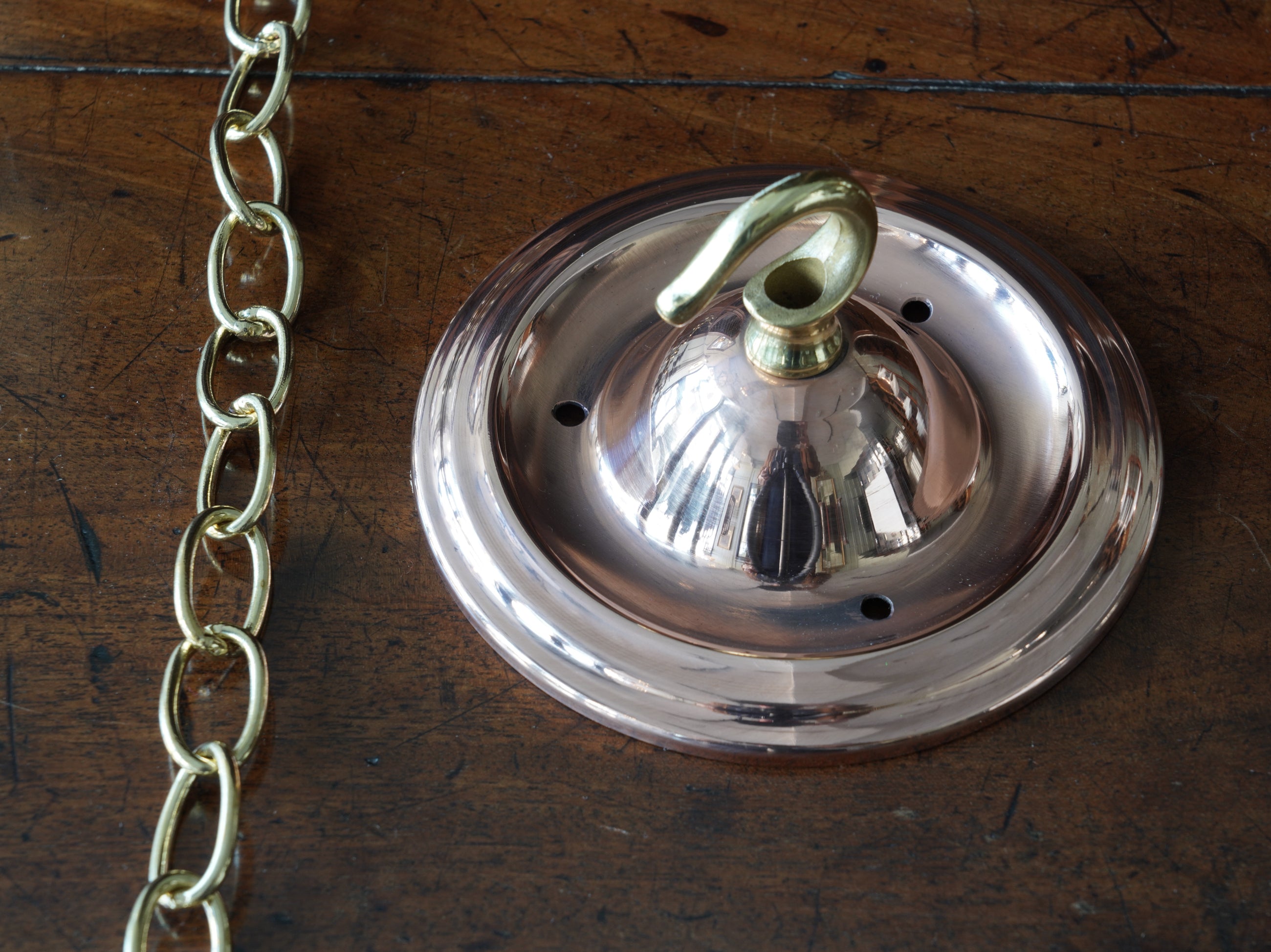 The Ellis Opaline Glass Pendant in Polished Copper