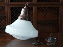 The Ellis Opaline Glass Pendant Light in Patinated Copper