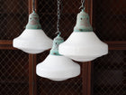 Ellis Opaline Glass Pendant Light in Verdigris