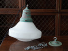 Ellis Opaline Glass Pendant Light in Verdigris