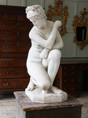 A 19th Century Marble Crouching Venus