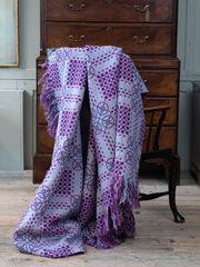 Violet & Pale Blue Welsh Tapestry blanket