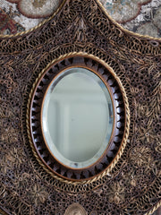 Quatrefoil Wool & Silk Wall Mirror