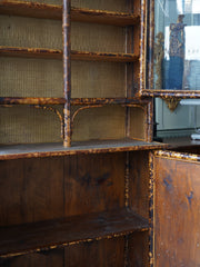 Bamboo & Rattan Bookcase on Cabinet